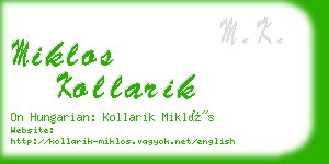 miklos kollarik business card